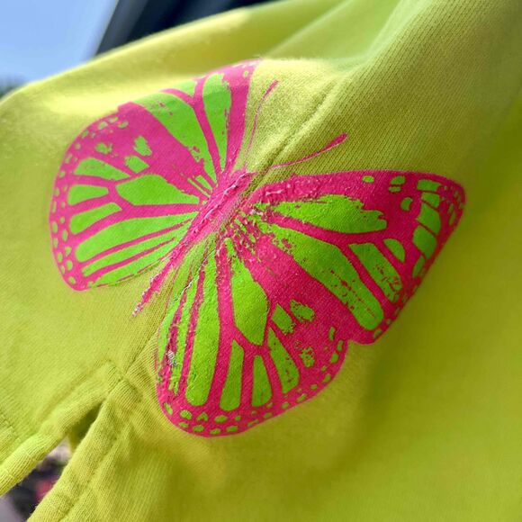 Frankies Bikinis Burl Lounge Shorts Butterfly Green Pink Size Small - Picture 9 of 10